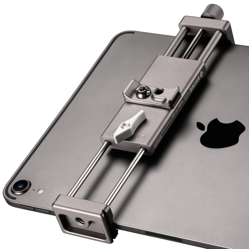 SHINEWEE Full Metal Tablet Tripod Holder - Compatible with iPad mini/Air/Pro | 1/4" Screw & Arca-Swiss Dovetail Mounts | Universal Tablet Clamp Adapter