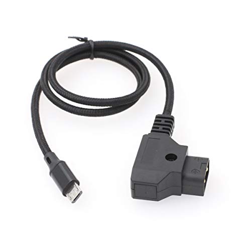 Nucleus Nano Focus Motor Power Cable P-TAP D-tap to Micro USB 14.8V 50cm for Tilta V-Mount D-tap to straight