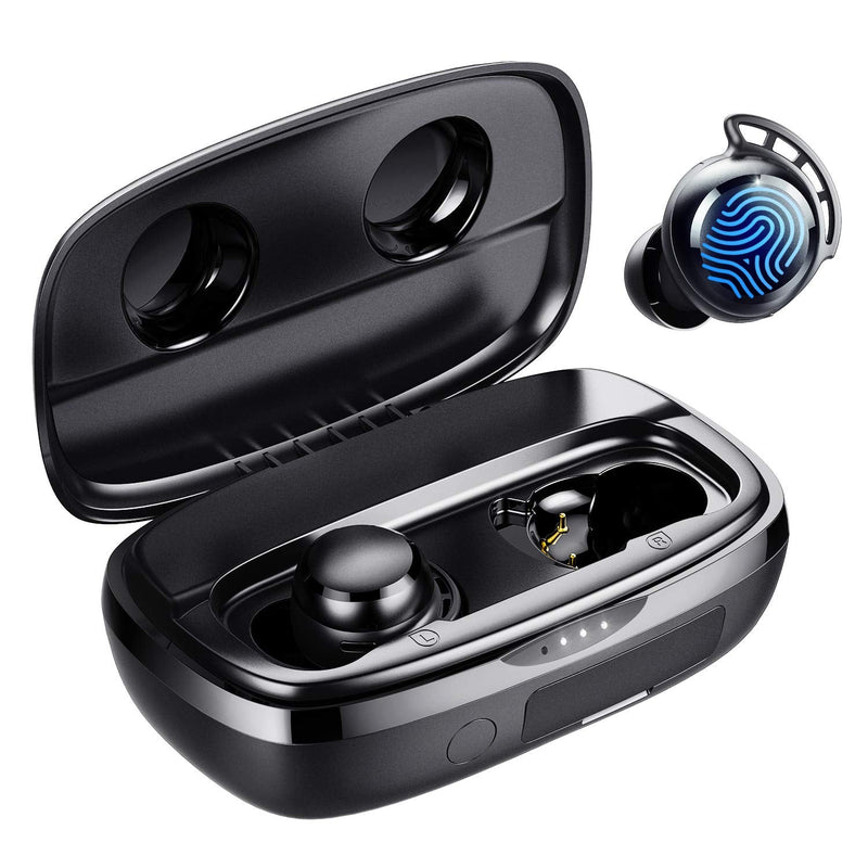 Tribit FlyBuds 3 Wireless Earbuds, 110H Playtime Bluetooth Headphones | IPX8 Waterproof, BT5.3, Deep Bass Sound Earphones, Custom EQ, Charging Case, Light Weight in-Ear Buds, Built-in Mic, Black Small