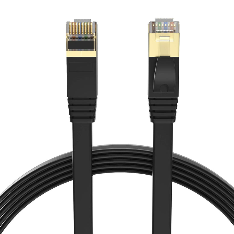 [AUSTRALIA] - SHD Flat Cat7 Ethernet Cable(2 Pack) Network Patch Cable FTP/STP LAN Cable Computer Patch Cord-6 Feet 6FT 2PK 