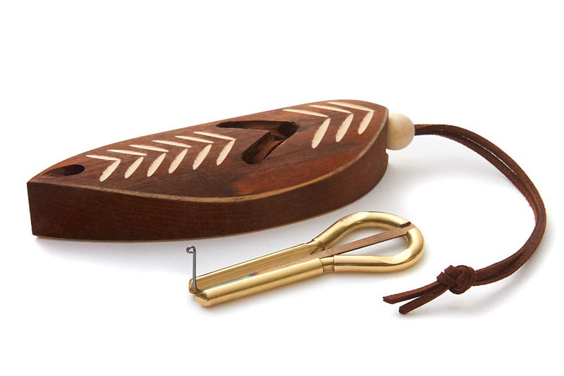 [AUSTRALIA] - Jaw Harp by MUARO P.Potkin in Dark Wooden Case (Mouth Harp) 