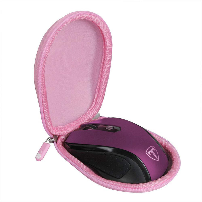 Hermitshell Hard Travel Case Fits VicTsing MM057 / HOTWEEMS D-09 / E-YOOSO / PONVIT / POLEYN 2.4G Wireless Portable Mobile Mouse Optical Mice (Only Case) (Pink) Pink