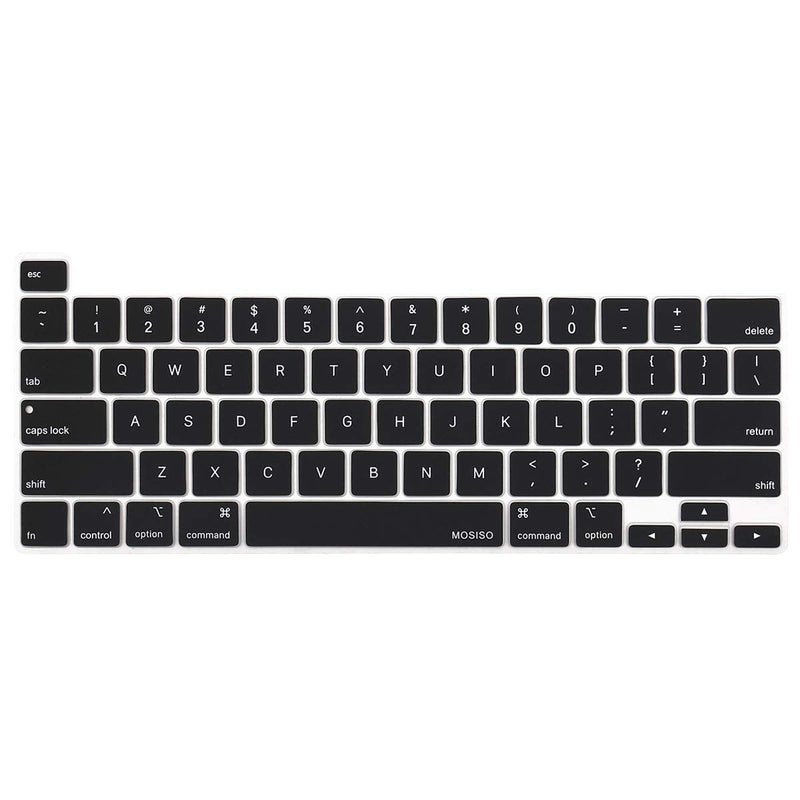 [AUSTRALIA] - MOSISO Keyboard Cover Compatible with MacBook Pro 13 inch M2 2023, 2022, 2021 2020 M1 A2338 A2289 A2251&Compatible with MacBook Pro 16 2020 2019 A2141 Touch ID,Protective Silicone Skin, Black 