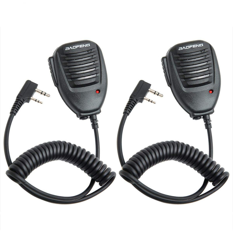 BAOFENG Microphone Police Walkie Talkie Mic Accessories Ham Radio Speaker Mic for UV-5R BF-F8HP 5RM UV-21R UV-5G Plus GM-15PRO GM-5RH K5PLUS AR-152 TIDRADIO TD-H3 TD-H8 Quansheng UV-K5,2Pack Black-2Pack
