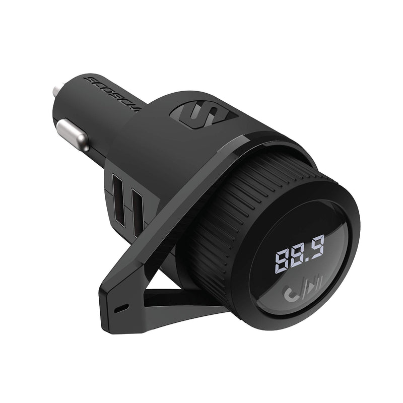 Scosche BTFM5 Bluetooth Hands-Free Car Kit with Digital FM Transmitter and Dual 12W USB Charging Ports For Vehicles Dual USB-A, 12W Black