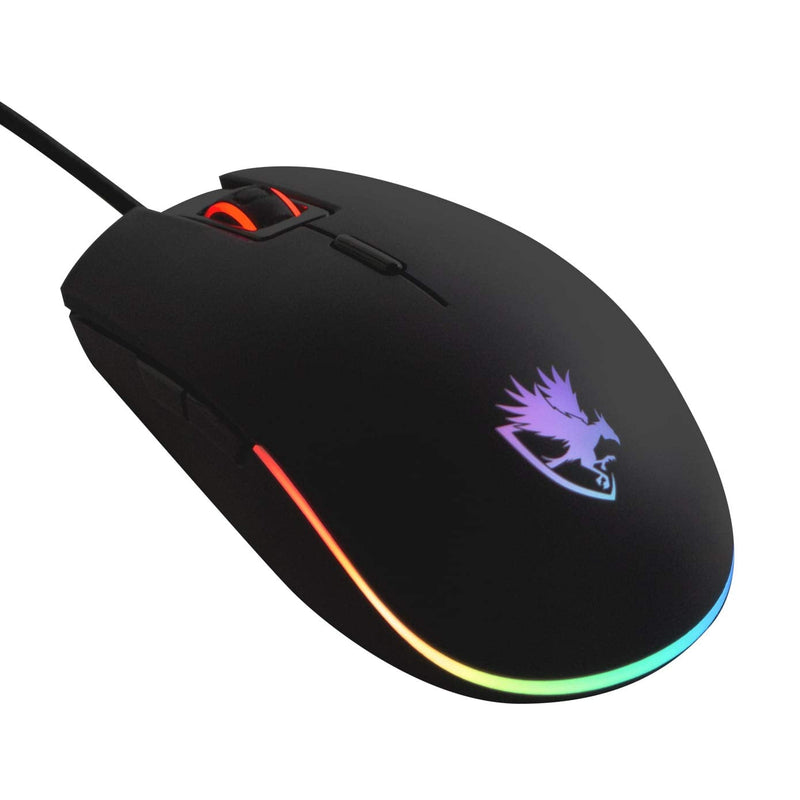 Digifast Nightfall NF24 RGB Backlit Gaming Mouse, Symmetrical Design, 50 Million Click Durability, 8 Programmable Buttons, Dynamic DPI Switching, Customized Color, DPI for Windows PC Gamers (Black)