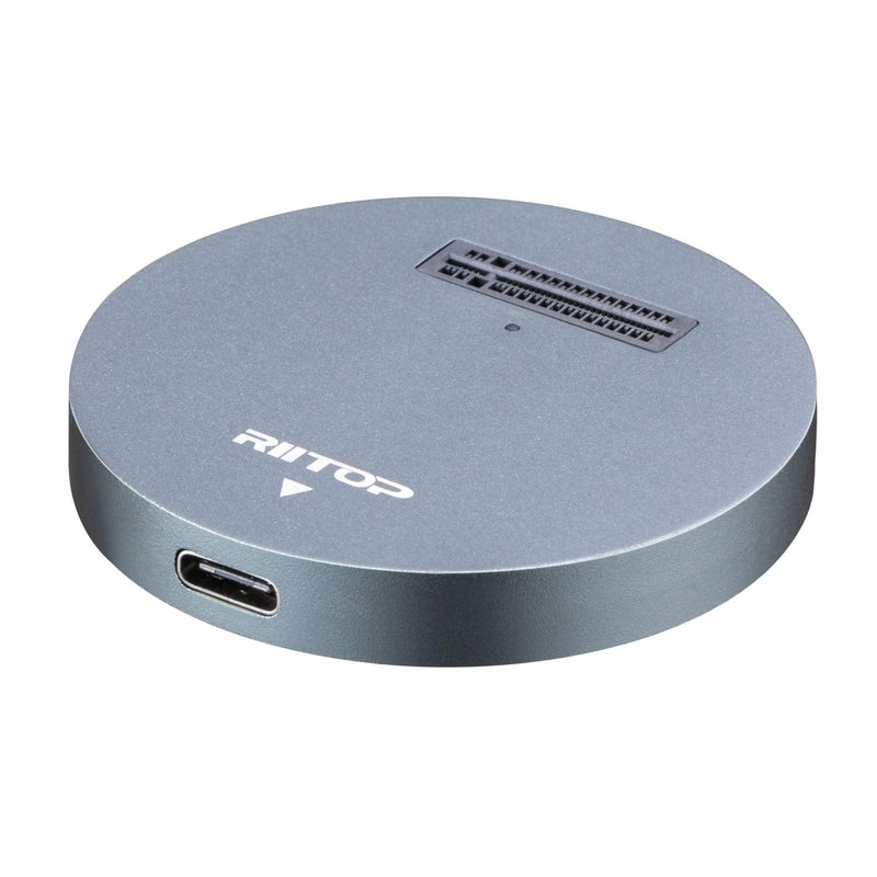 RIITOP NVMe to USB Docking Station, External M.2 PCI-e NVMe SSD to USB-C Reader Adapter for M.2 (M Key) NVMe SSD Gray