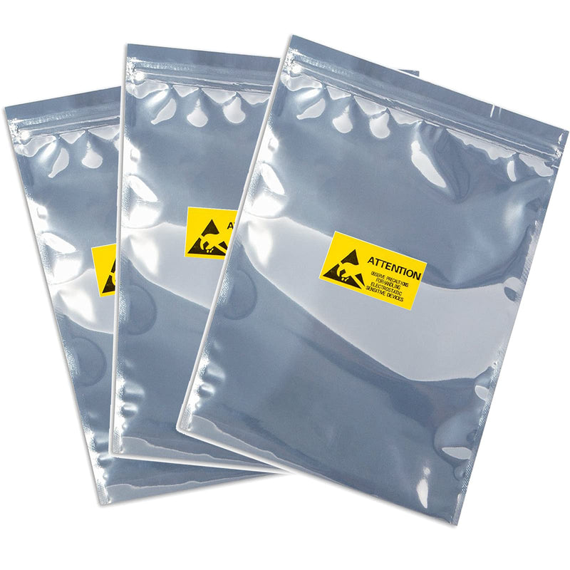KUKUBAGS 15pcs 11x15 inch Anti Static Bag with 15pcs Antistatic Labels, Static Free Bag for Electronics, Large Resealable Non Static Bags for Most of Computer Accessories