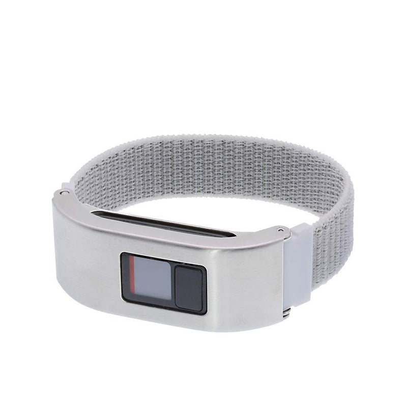 Woven Nylon Strap Compatible with vivofit 3/jr/jr2 Replacement Band Sport Mesh Watchband with Silver Metal Case (Seashell, S/4.8"-6.8") Seashell - Silver Metal Case Small (4.8"-6.8")