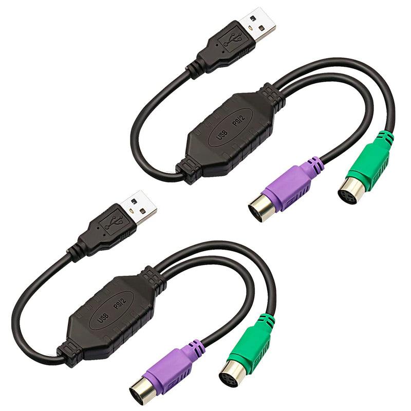 [AUSTRALIA] - 2Pack PS2 to USB Adapter Cable PS/2 Female to USB Male Converter Connector Adapter for PC Keyboard 