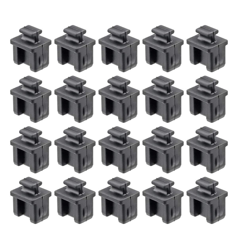 Pack of 20 SFP Silicone Protectors Cap Port Cover Anti Dust 0.55 x 0.47 x 0.67 inch Black