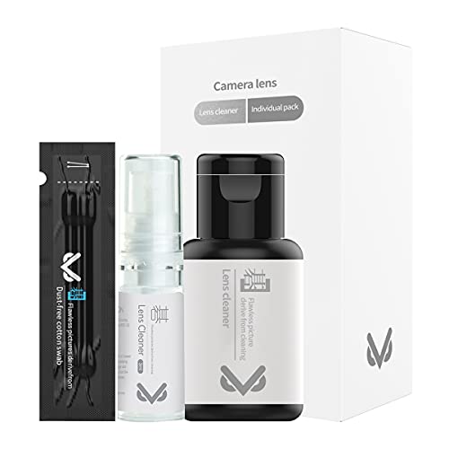 VSGO Camera Lens Cleaning Kit, Lens Cleaner Fluid, Dust-Free Cotton Swab and Dispensing Bottle Included, Compatible with Cameras, Lenses and Other Optical Products Clean(V-C01E)