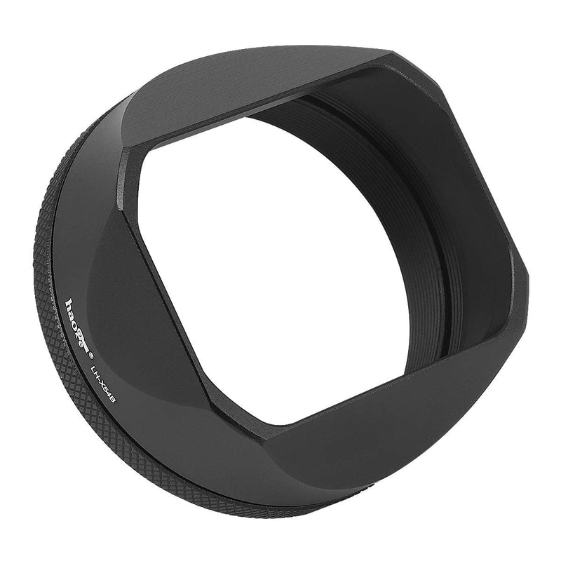 [AUSTRALIA] - Haoge LH-X54B Square Metal Lens Hood with 49mm Adapter Ring for Fujifilm X100VI Fuji X100V Camera Black 