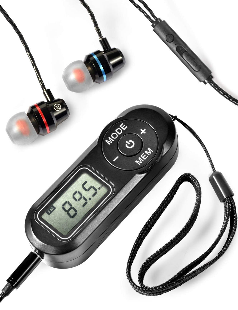Portable Radio, ZHIWHIS FM Digital Tuner with Best Reception, Pocket Transistor Receiver with Stereo Sound, Battery Operated Walkmen with Scan and Preset Black