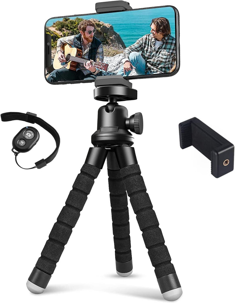 [AUSTRALIA] - Kamisafe Phone Tripod, Flexible Tripod for iPhone 14 13 12 11 Pro Max XS XR Android Camera, Portable Cell Phone Tripod with Remote and Phone Holder iPhone Stand for Video Recording/Vlogging/Selfie 