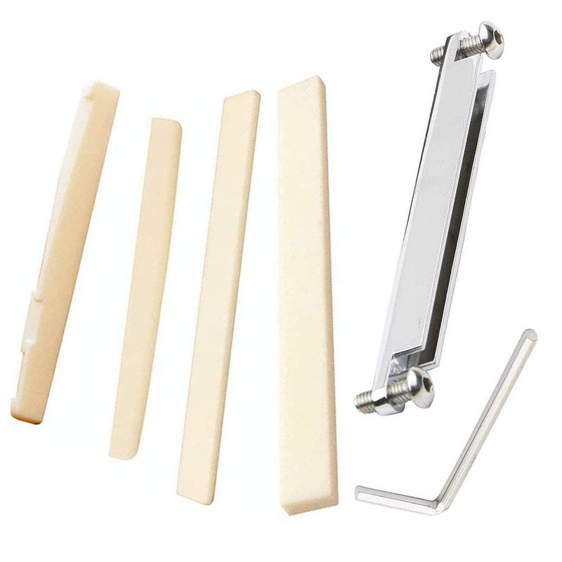 [AUSTRALIA] - Jiayouy Guitar Bridge Insert Saddle Nut Set Adjustable Shaft with Screws L-Wrench Guitar Parts Replacement 
