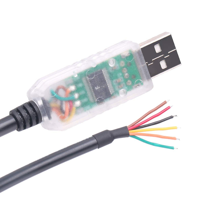 6FT USB to RS232 Serial Adapter Cable 6 Pin Wire End FTDI Chip (6 Pin)