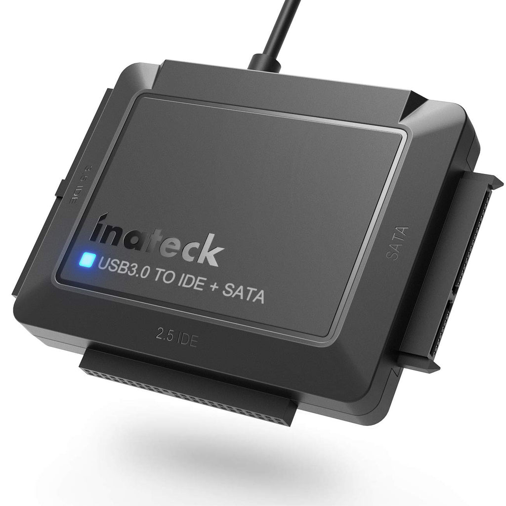 Inateck USB 3.0 to IDE/SATA External Hard Drive Reader Applicable to 2.5"/3.5" HDD/SSD, with 12V/2A Power Supply, SA03001