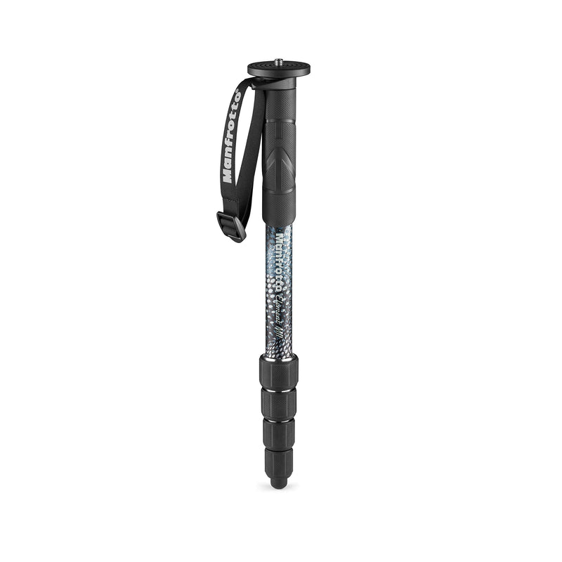 Manfrotto Element MII MMELMIIA5BK, Lightweight 5-Section Aluminium Travel Camera Monopod, with Wrist Strap, Rubber Grip, Twist Locks, Load up 15kg, for Compact Cameras, Mirrorless, DSLR