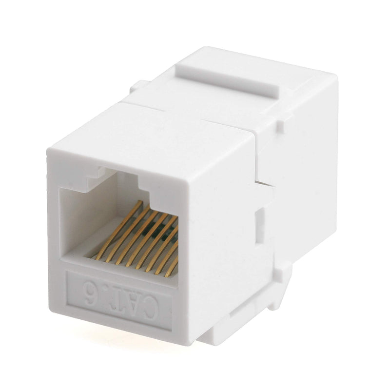 50Pcs/100Pcs CAT6 RJ45 Cable Connector 8P8C Straight Through Network Module Keystone Female to Female Extension Adapter for Plate Outlet Panel (100Pcs)