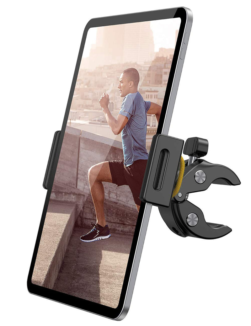 [AUSTRALIA] - Lamicall Tablet Holder for Spin Bike - Tablet Mount Clamp for Indoor Bike Peloton, Treadmill, Exercise Bicycle Clamp for iPad Pro/Air/Mini and 4.7-12.9" Tablet Black 