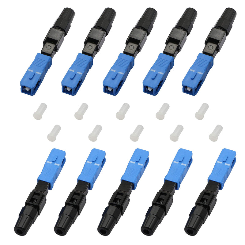 GELRHONR FTTH SC/UPC(APC)-C Fiber Quick Connector, Optic Fiber Fast Connector Adapter for FTTH ODF CATV-10PCS