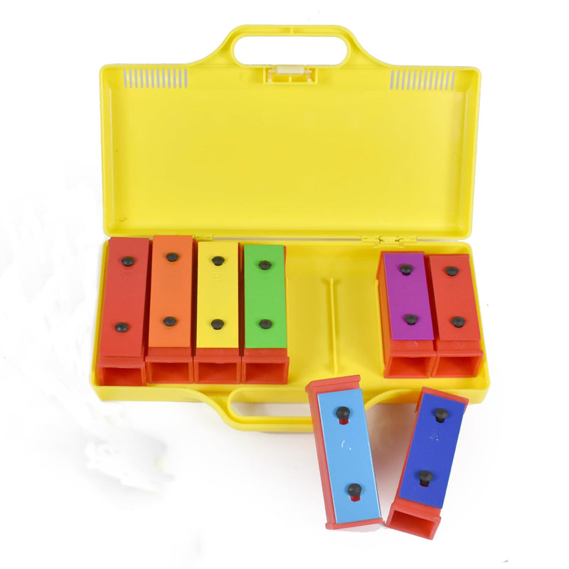 ENNBOM 8 Notes Chromatic Xylophone Glockenspiel Resonator Bells with Yellow Case