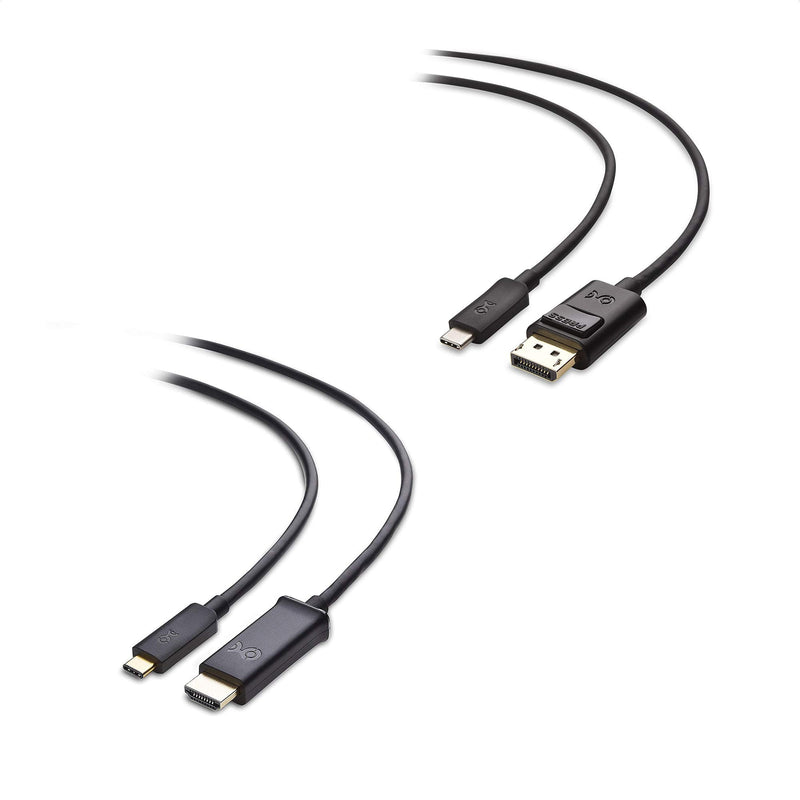 Cable Matters Short USB C to DisplayPort Cable (USB-C to DisplayPort Cable, USB C to DP Cable) Supporting 8K 60Hz in Black 3.3 ft - Thunderbolt 3 Port Compatible & 4K 60Hz Short USB C to HDMI Cable
