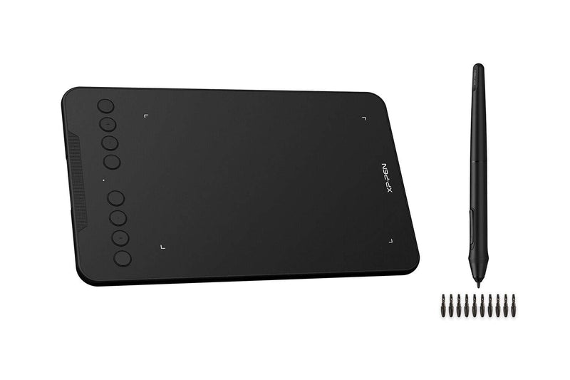 XP-PEN Deco Mini7 Graphics Tablet 7 x 4 Inch Pen Tablet with Tilt Support Passive Pen and 8 Customizable Shortcut Keys Drawing Tablet Compatible with Chromebook for Online Teaching/E-Learning Medium Wire