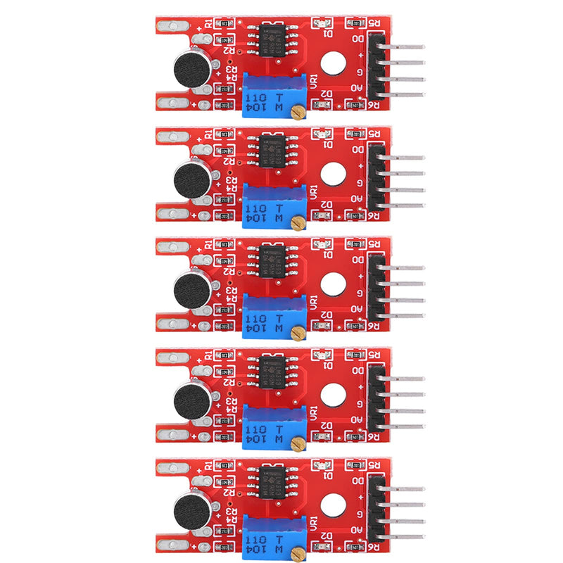 [AUSTRALIA] - 5Pcs Sound Sensor Module, 3 to 5V Microphone Sound Sensor Microphone Sensor Module Ultra Small Professional Microphone Amplifier IC KY-038 for Assembly with Indicator Lights 