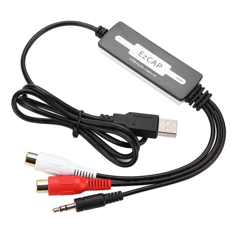 [AUSTRALIA] - USB Audio Capture Recorder Card Converts Turntable LP/Cassette Tape Audio to MP3/WAV Digital Music Converter Adapter, Support/Vista/7/8/8.1/10 and 