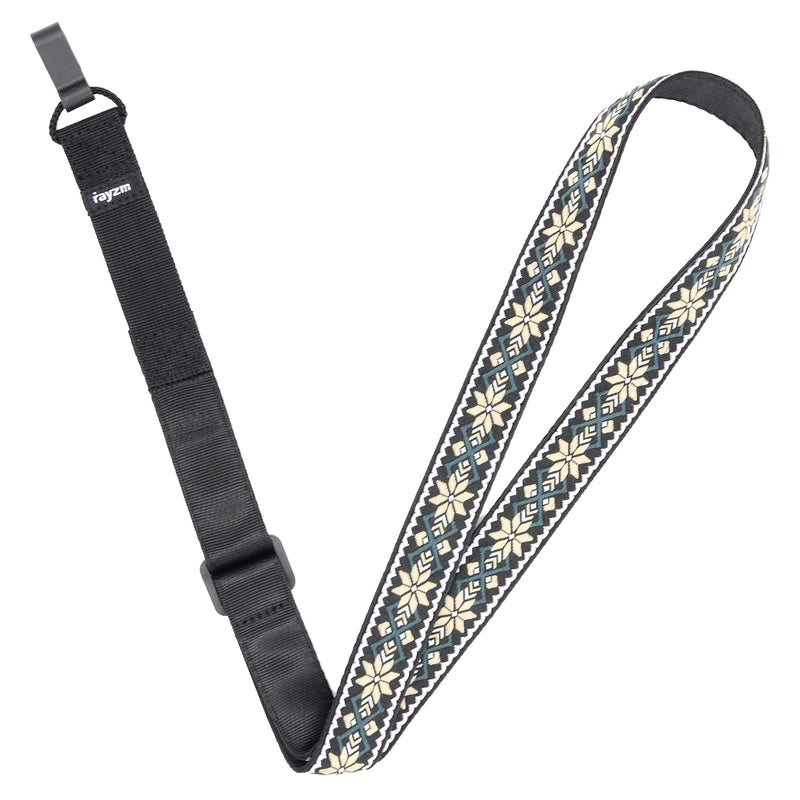 Clip-on Ukulele Strap, Jacquard Weave Cotton Strap for Ukulele, Adjustable Cotton Neck Sling Strap for Ukulele, Button-Free Cross-Chest Uke Strap, No Screws, Hands Free