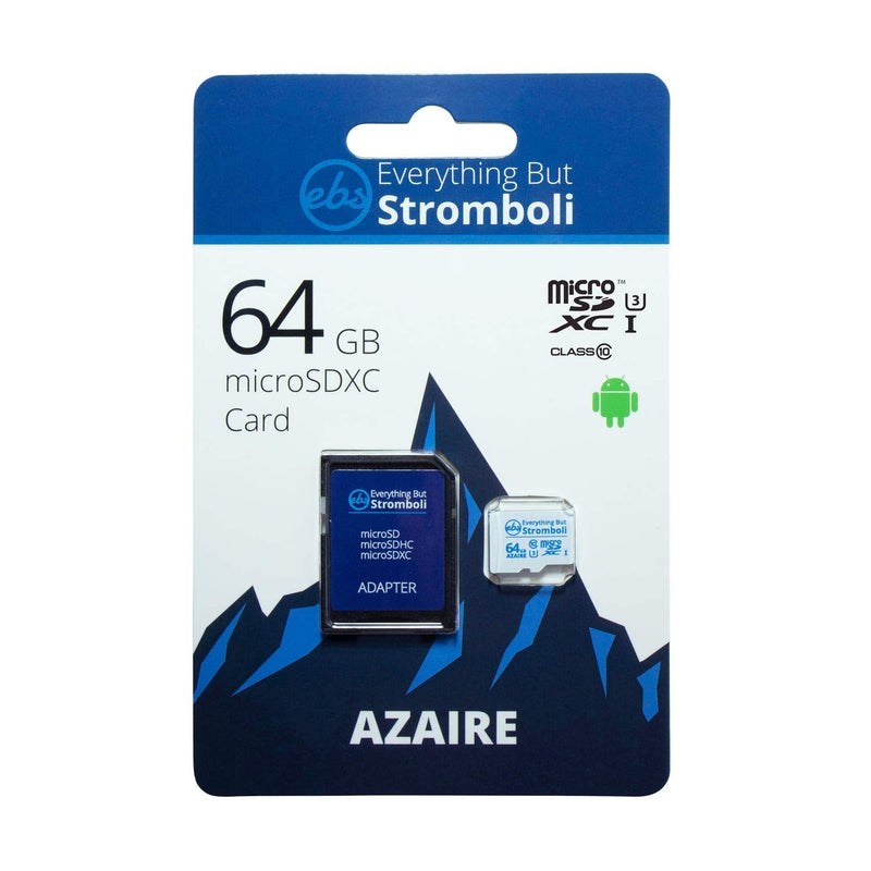 Everything But Stromboli Azaire 64GB MicroSD Card for Motorola Phones Works with Moto E (2020), Moto E7, Moto G Power, Edge+ Cell Phone Speed Class 10 U3 UHS-1 Micro SDXC Card 64GB Azaire