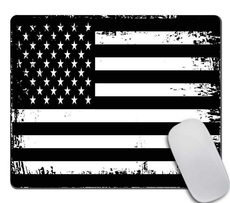 Amcove Grunge American Flag USA Flag Black and White Mouse pad Non-Slip Rubber Gaming Mouse Pad Rectangle Mouse Pads for Computers Laptop Am19