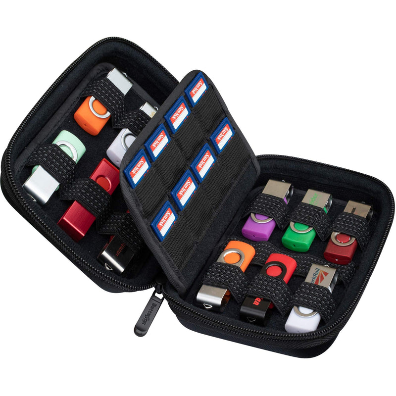 ButterFox USB Thumb Flash Pen Drive Storage Holder/Memory Card SD SDXC SDHC Card Holder Case/External Hard Drive Case/Universal Electronic Accessories Organizer (12USB+16SD)
