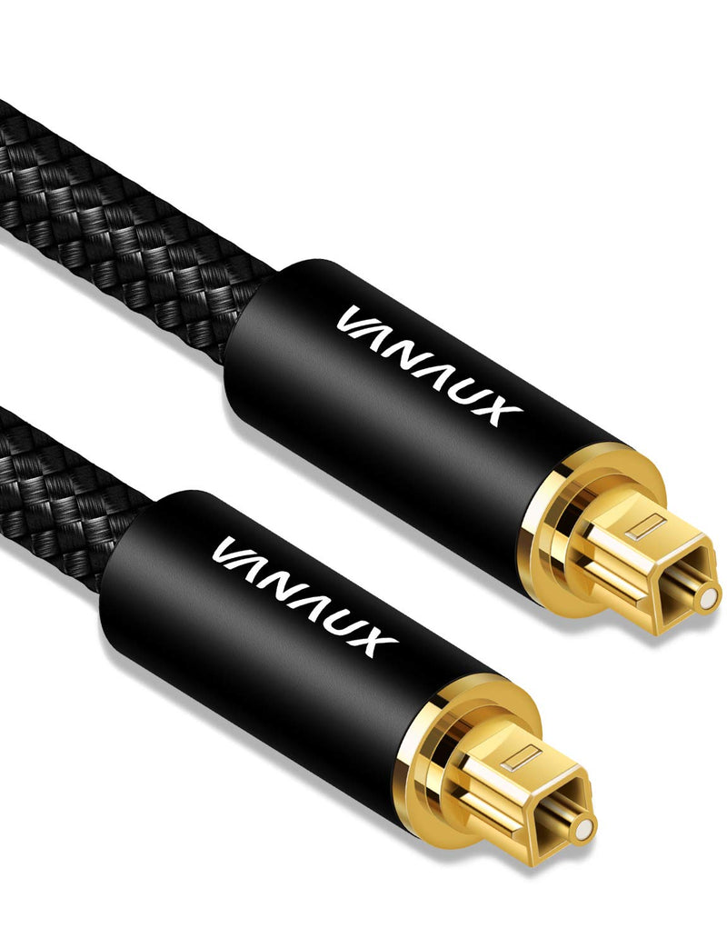 VANAUX Digital Optical Audio Cable 5ft, S/PDIF Toslink Cable 24K Gold-Plated Fiber Optic Cord Compatible with Sound Bar/Television/Blu-ray Players/Set top Box/Projector/Decoder/Home Theater & More Toslink to Toslink 5ft/1.5m