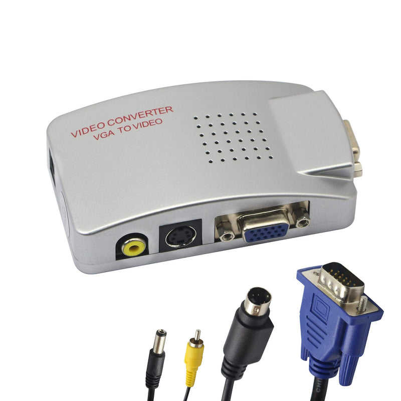 [AUSTRALIA] - GINTOOYUN VGA to RCA Adapter,Composite VGA to Video,S-Video Converter,for HDTV, Monitors, Laptop, Desktop, PC. 