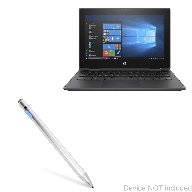 BoxWave Stylus Pen Compatible with HP ProBook x360 11 G5 EE (Stylus Pen by BoxWave) - AccuPoint Active Stylus, Electronic Stylus with Ultra Fine Tip for HP ProBook x360 11 G5 EE - Metallic Silver