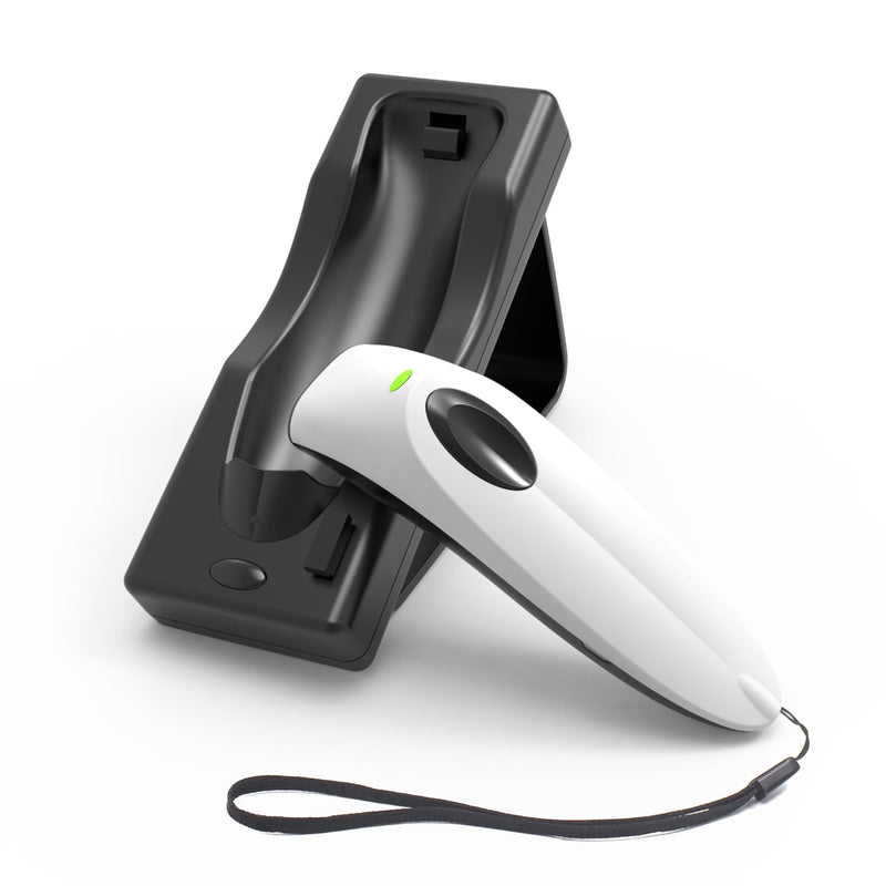Bluetooth Wireless Handheld Barcode Scanner with Base 2.4G Wireless+USB Wired 1D 2D Barcode Scanner QR PDF417 Data Matrix UPC Rechargeable Bar Code Scanner for Laptops/PC/Android/Apple iOS