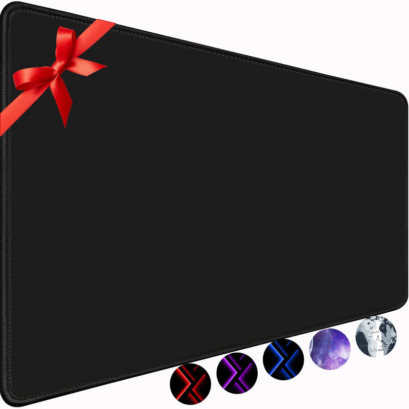 Large Mouse Pad, Gaming Mouse Pad, TEDNETGO Waterproof XL Extended Extra Large Mouse Pad with Stitched Edge, Non-Slip Large Ergonomic Mouse Pad Desk Mat for Computer Laptop, 31.5"x15.7" x 0.12", Black