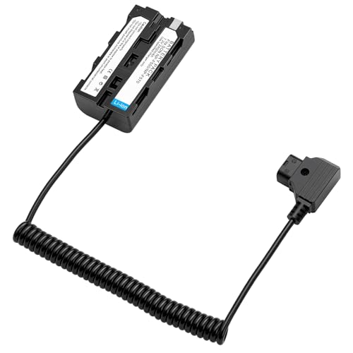 Camera Monitor D-tap NP-F970 F750 F550 Dummy Battery Power Adapter for Atomos Shogun Inferno Ninja Sony L, Coiled Cable D-tap Coiled