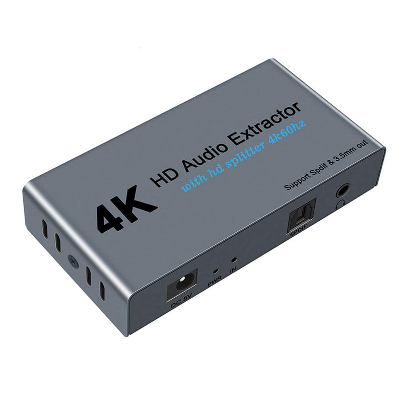 4K HDMI Splitter 1 in 2 Out HDMI to Optical HDMI Switcher Support 4K 3D HD 1080P 3.5mm Stereo Audio Converter Adapter