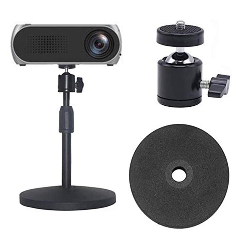 Desktop Mini Projector Stand, Angle Adjustable Mini Projector Stand 1/4in Mounting Screw, Length 8-12in/20-30cm, Load 6.6 lbs/3kg 360° Rotatable Projector CCTV DVR