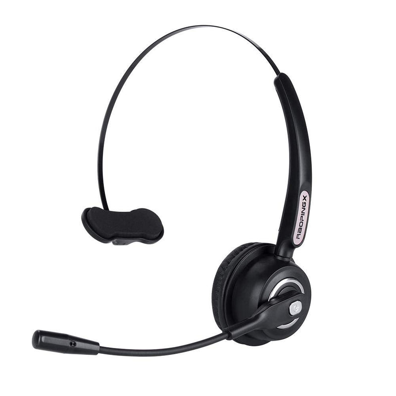 Trucker Bluetooth Headset with Microphone, Wireless Headphone with Microphone, Wireless Cell Phone Headset On Ear Design for Home Office Call Center Skype