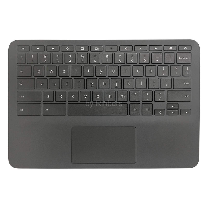 Laptop Palmrest Upper Case with US Keyboard Touchpad Assembly Replacement for HP Chromebook 11 G8 EE G8 EE Touch TPN-Q232 L90338-001 L90339-001 Top Cover Gray Upper Case Assembly L90339-001