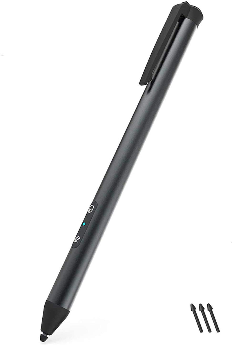 Digital Pen 4096 Pressure Levels, Microsoft Certified, Compatible with Surface Books, Pro 1 & 2, Go 1 & 2, Studio, Laptop, HP, Dell, Asus Series, Rechargeable & Palm Rejection MPP 2.0, 3 Extra Tips