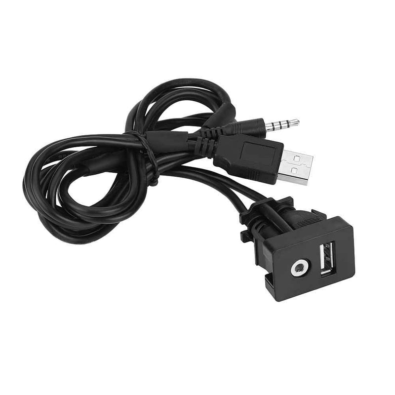 [AUSTRALIA] - EVGATSAUTO 3.5mm AUX Extension Mount, Car Boat Dash Flush Mount USB Port 3.5mm AUX Jack Extension CableMounting Panel 