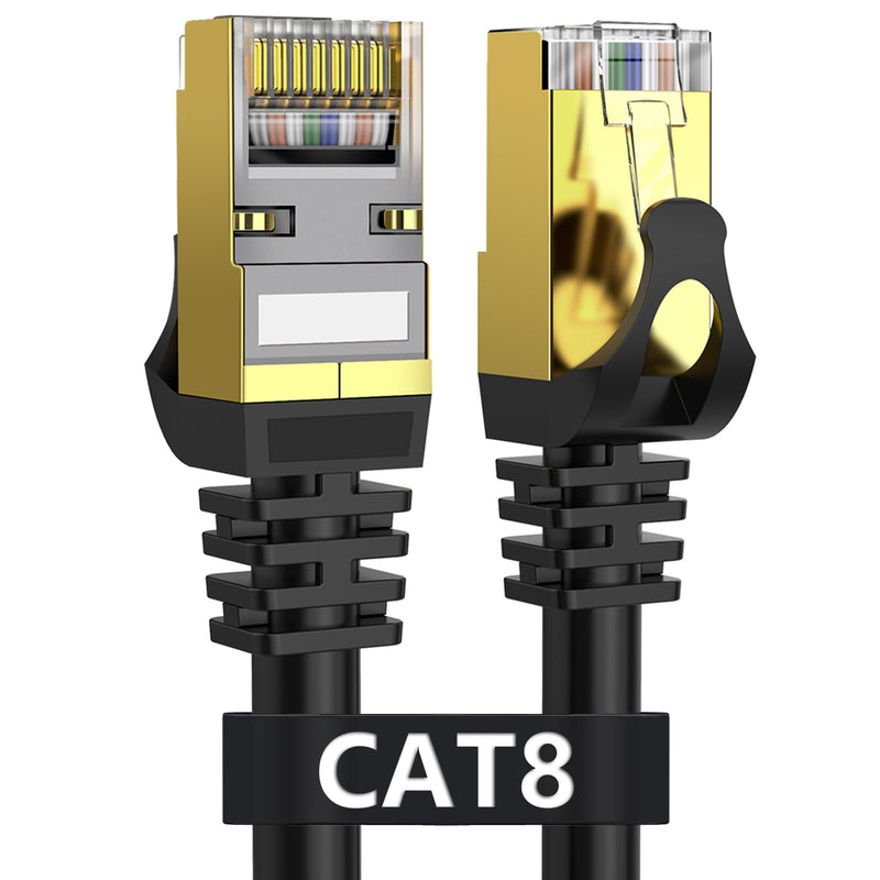 Dacrown Cat8 50ft & Cat8 75ft, Shielded, Heavy Duty High Speed Direct Burial 26AWG Network Wire, Outdoor&Indoor, 40Gbps 2000Mhz SFTP Patch Cord, RJ45 Cable for Router/Modem