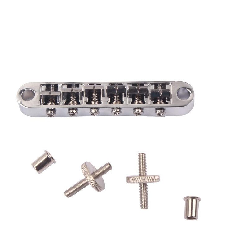 Alnicov Guitars Bridge Tune o Matic TOM Nashville Bridge for Guitars Parts Chrome