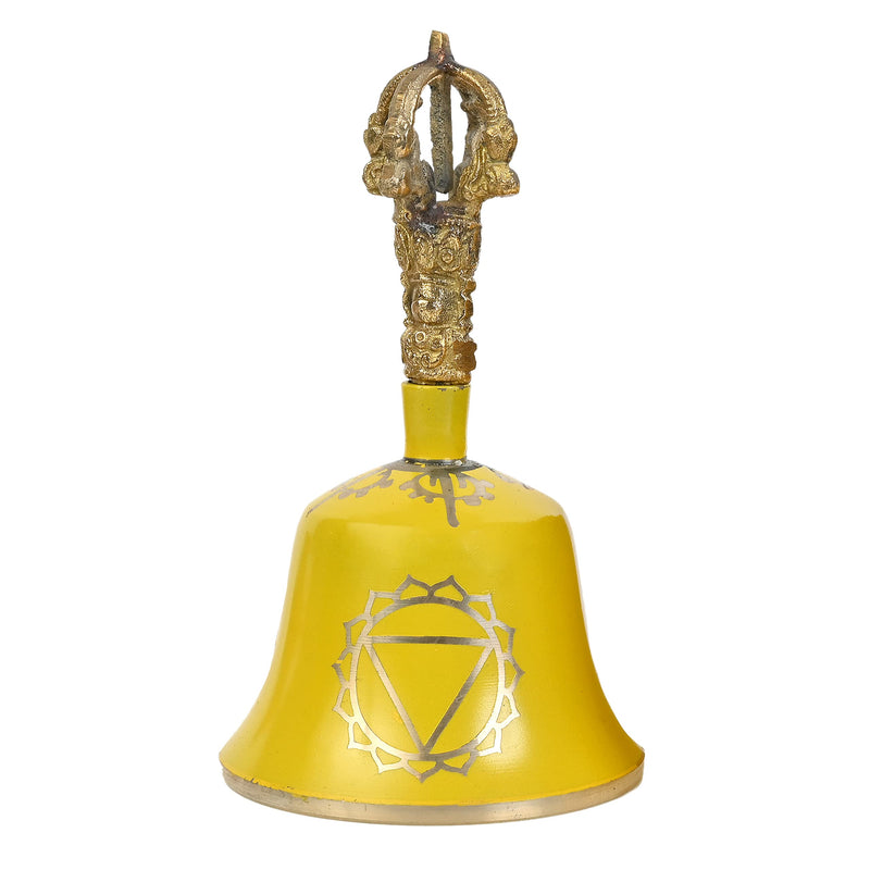 Yellow Solar Plexus Tibetan Bell (Note G) - 5.5 Inches H x 3 Inches D - Chakra Meditation Harmony Solar Plexus Yellow